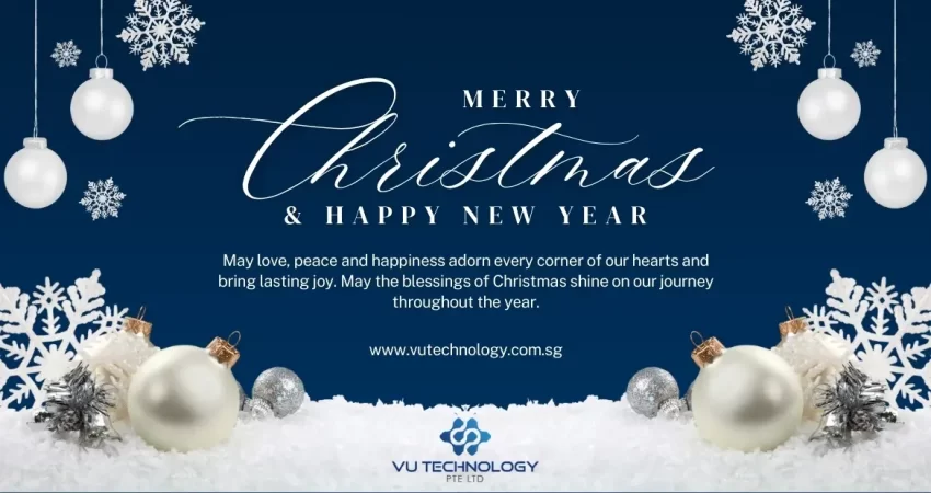 Bluea nd White Modern Merry Christmas Banner